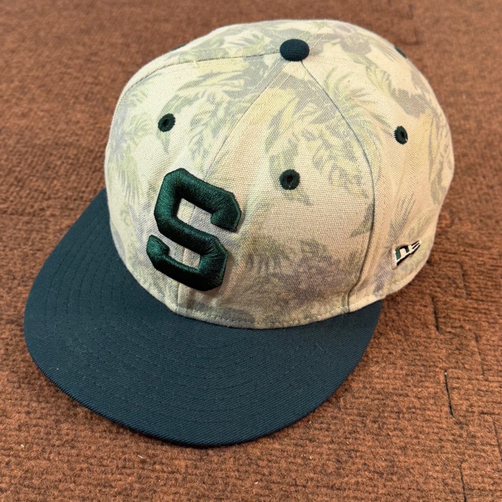 A+ New Era 9FIFTY Michigan State Spartans Floral Snapback Hat Green Cream OSFM